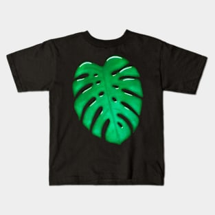 Monstera Leaf Glass Design Kids T-Shirt